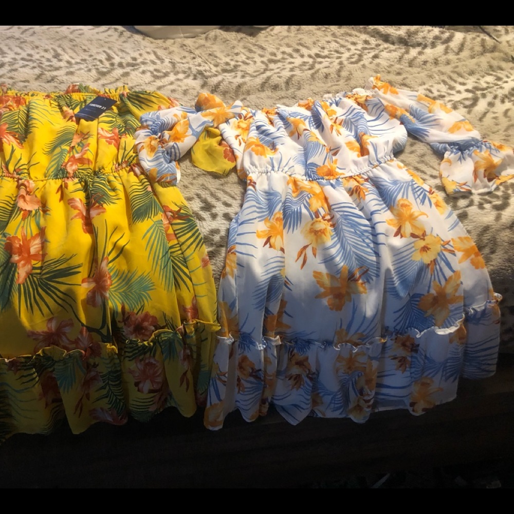 Forever 21. 2 dresses. Both small. Never worn. 1 NWT/Hawaiian / FLOWER